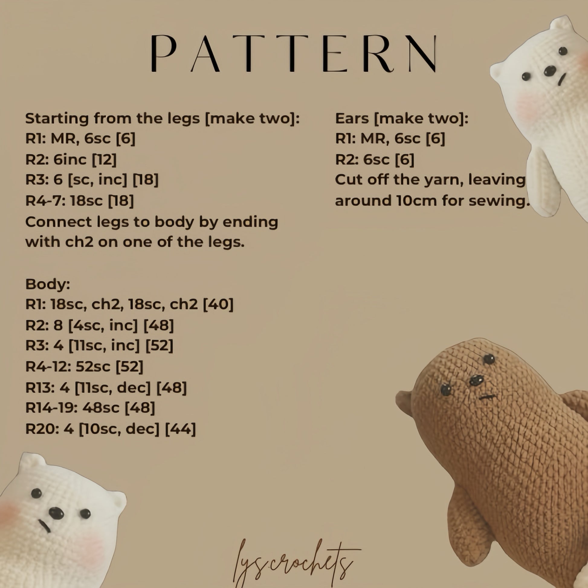 We Bare Bear Pattern [FREE]